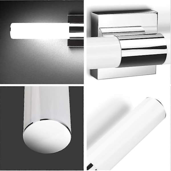 Badeværelsesbelysning, 7degobii 40 cm 16W 6000K Krom LED Spejllamper til Badeværelsesvæglamper Stangbelysning