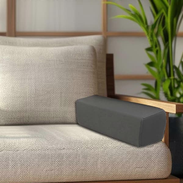 Sofa Armlæn Pude Slidstærkt Lynlås Design Rektangulær Premium Dark Gray