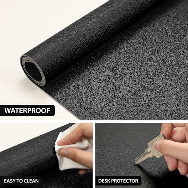musemåtte i plast (80*40 cm dobbeltsidet sort + sort)