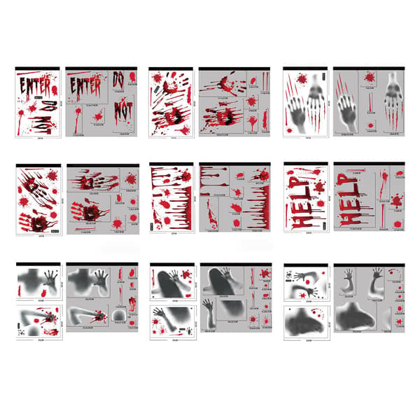 st Halloween Spooky Scary Stickers 30*20CM