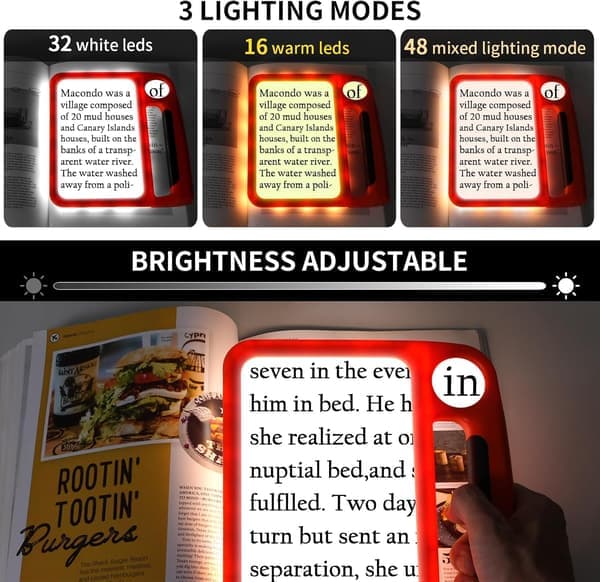 Forstørrelsesglass 5X 10X Full Side Oppladbart 48 LED 3 Moduser Gave til Eldre Lesing [Ho]