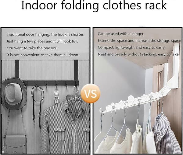Vikbara galgar för resor, platsbesparande galgar multifunktionella resetillbehör för semestercamping, inomhus (1-pack)