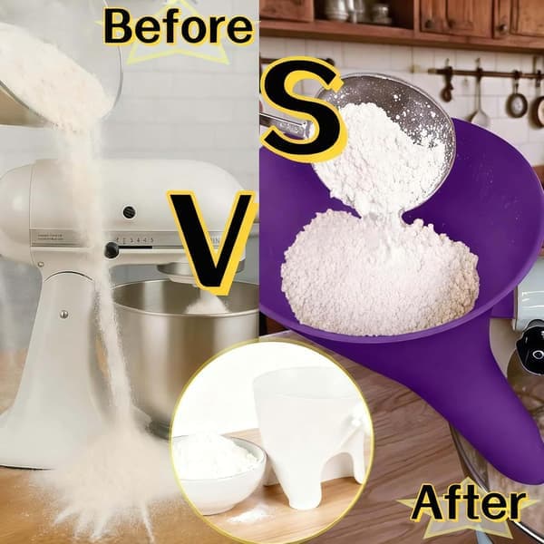 Mel-trakt for mikser 5Qt Anti-sprut tilbehør Vippehode 4.5/5 Quart Lilla [Ho]
