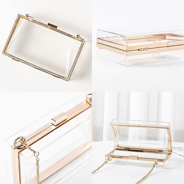 Kvinnor Klar Box Clutch Akryl Axelväska Dam Present