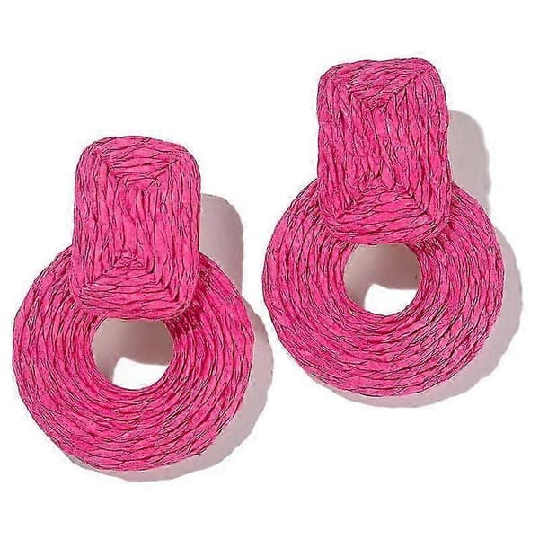 Statement Raffia Øreringe Søde Boho Øreringe Rattan Hængende Øreringe
