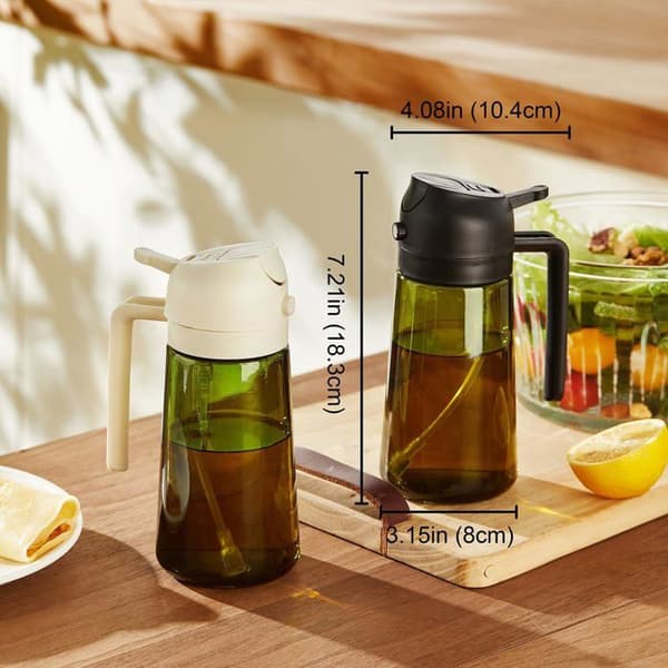 Oljeforstøver - 470 ml - Giftfri - Lysbeskyttelse - 2-i-1-funksjon