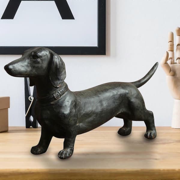 Dachshund-pynt i harpiks Dachshund-statuepynt Hund i antikk stil Samleobjekt