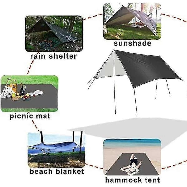 - Regnpressenning til campinghængekøje - Campingudstyr black