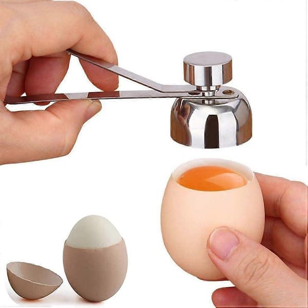 1 stk. Eggetopper i rustfritt stål, skallåpner, kutter, håndholdt eggknekker, eggseparator, knekker
