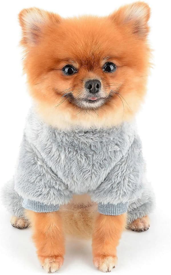 Hunde Pyjamas til Små Hunde, Kæledyrs Pullover Pyjamas med Broderet Krone og D-ring, Blød Vinter Efterårs Jumpsuit