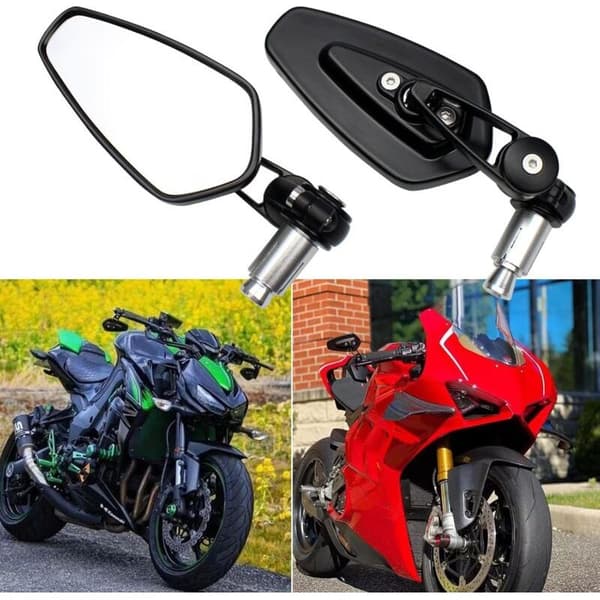 2 stk. motorcykelstyrsspejle til XJ6 MT01 MT03 MT07 MT09 (sort)