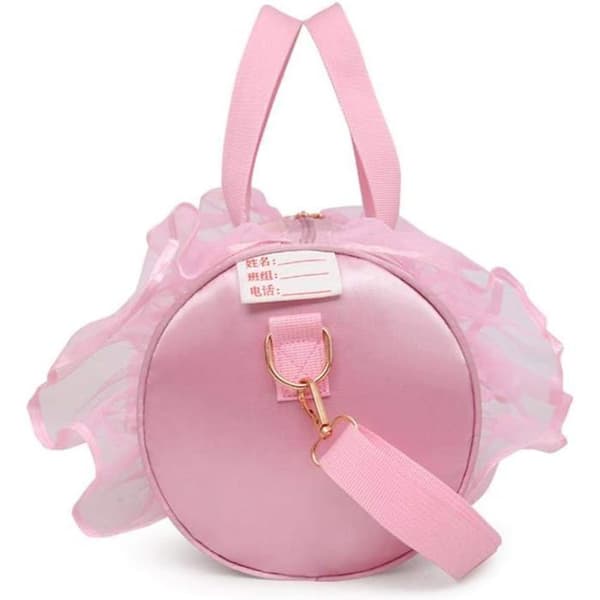 Dansepose - 1 enhed - Polyester - Med justerbar rem - Til piger - Pink 29.5x18x18cm