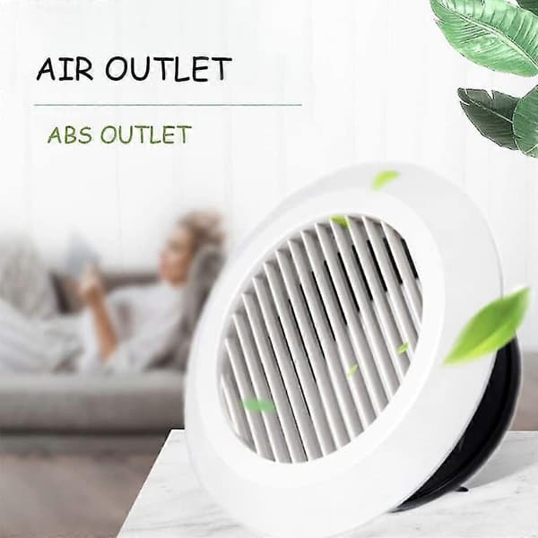 Ventilationsgitter, Plastik, 118 mm, Sort/Hvid, 4 stk