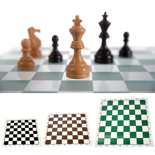 Klassiskt hopfällbart schackbräde, rullbart schackbräde, platt internationellt schackbräde TW 51cm Green