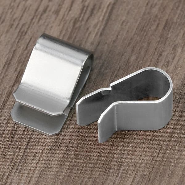 Pakke med 25 U-formede clips i 304 rustfrit stål, fastgørelsesclips, størrelse 21,4 x 12 mm, til 3 x 7,5 mm paneler