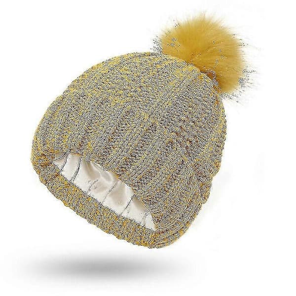Unisex stretch satin stickad mössa tomte ull varma mössor