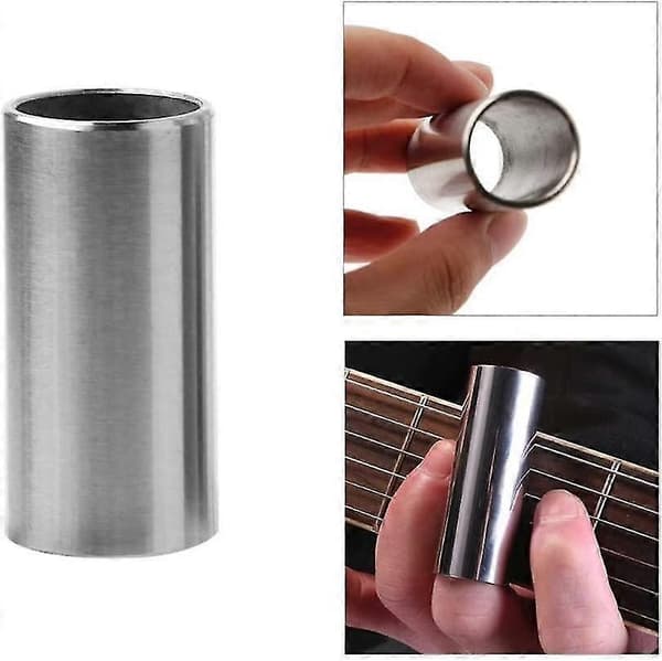 Gitarrslides, Rostfritt Stål Basslide Metall Hårdkromad Fingerslide För Akustisk Klassisk Elgitarr Bas (3st, Silver)