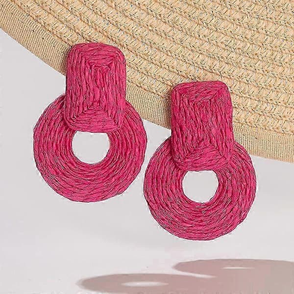 Statement Raffia Øreringe Søde Boho Øreringe Rattan Hængende Øreringe