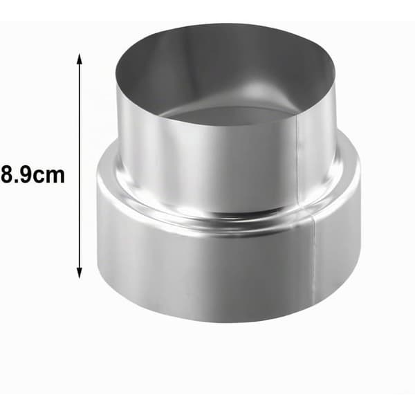 Skorstensreduktion i rustfrit stål - 1 stk. - Rustfrit stål - Tilpasning til brændeovnsrør Ø120/100mm - Varme og ventilation