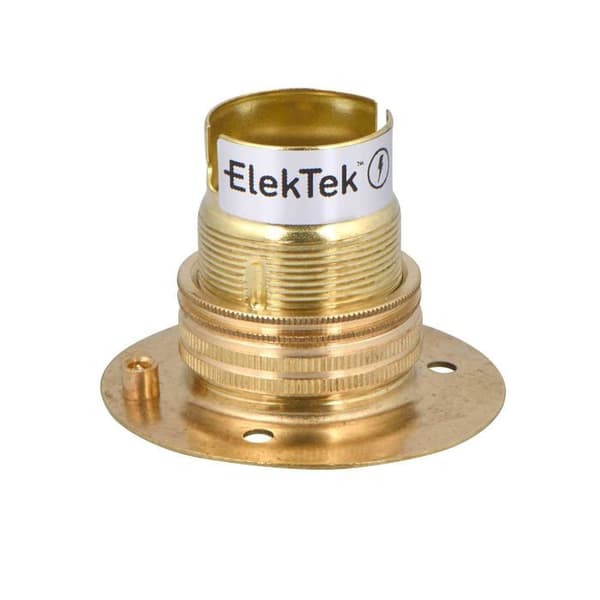 B22 messing lampeholder - 1 enhet - Metall og keramikk - Flat overflatemontering - For innendørsbelysning