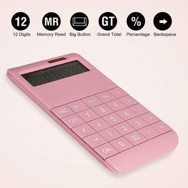 Peruslaskin 12-numeroisella suurella LCD-näytöllä