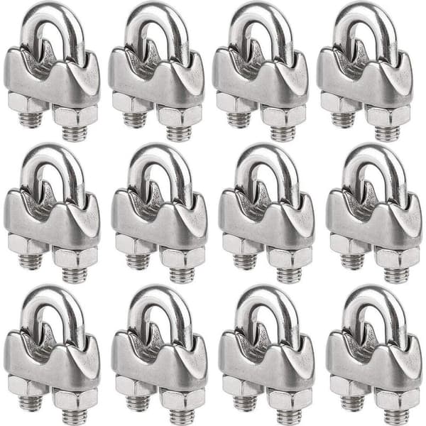 M3 Wire Rope Clips, U-Bolt rustfrit stål kabelklemmer, 3 mm diameter, pakke med 12
