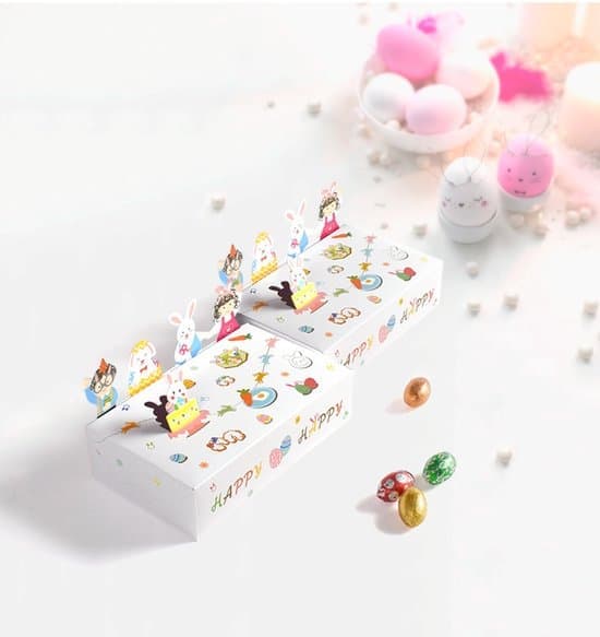 Presentförpackning Godislåda 10 st Vit Vikbar 15x9x4cm Flerfärgad 3D-tryck Fest [Ho]