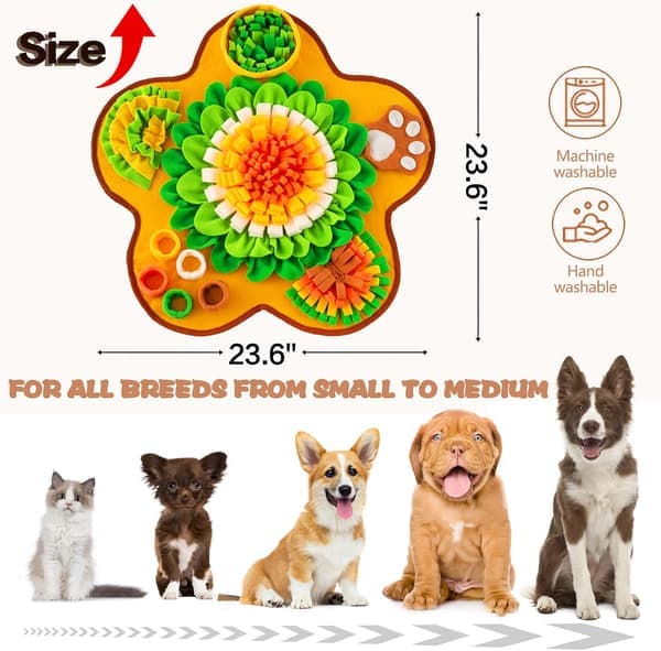 Snufflemat til hunde, Snufflemat til små og mellemstore hunde, Interaktiv Snuffmat fodermåtte til hvalpe, Hundegodbidder fodermåtte (grøn, One Size) [Ho]