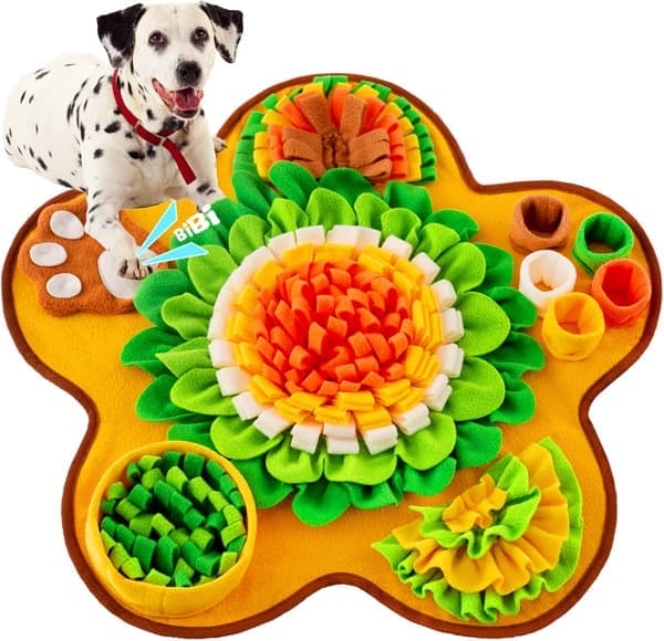 Snufflemat til hunde, Snufflemat til små og mellemstore hunde, Interaktiv Snuffmat fodermåtte til hvalpe, Hundegodbidder fodermåtte (grøn, One Size) [Ho]