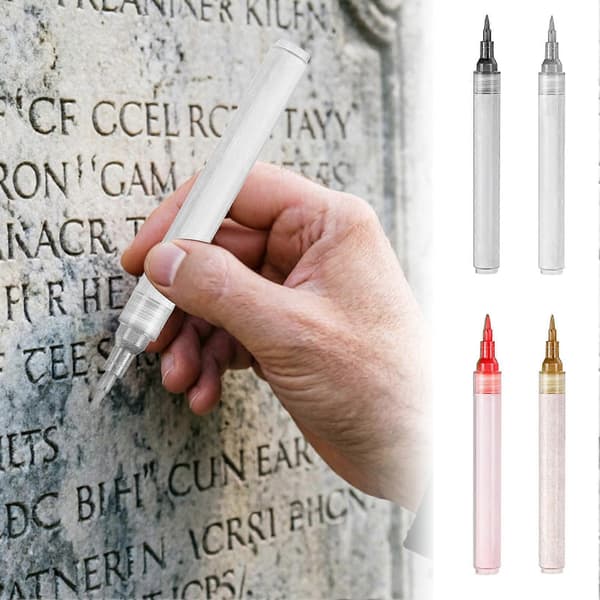 Touch Up Pen til Gravstensrestaurering Præcisionsspids Monument Restaureringsmarkør Vandtæt Silver