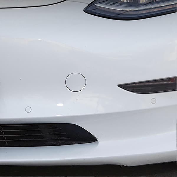 2X Bil Hvid Forkofanger Trækkrog Hætte Dækken Passer til Tesla Model 3 2017-2021 ABS 1 Stk