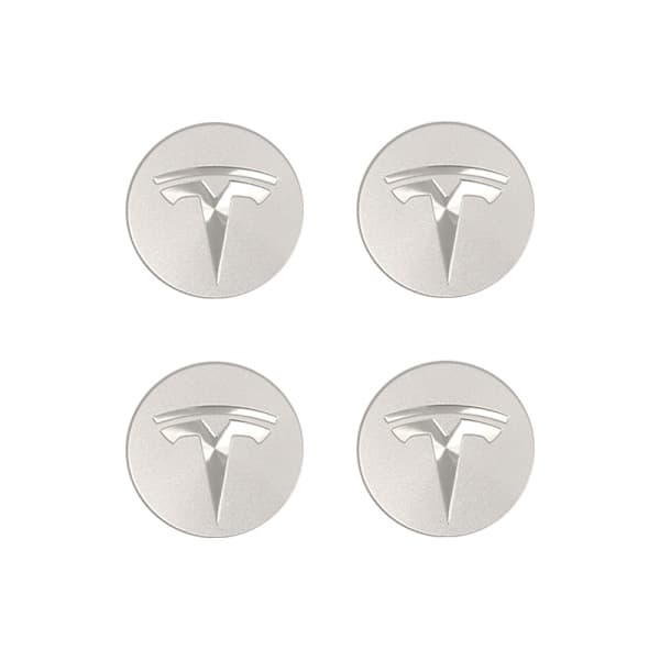 Velegnet til Tesla Tesla Model 3 hjulkapsel logo - sort sort etiket (mat) (fire pakke)