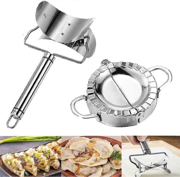 Ravioli- og dumplingmaskin i rustfritt stål, 2 stk. ny dumplingmaskin