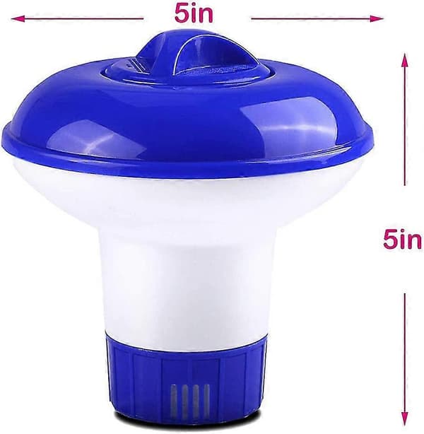 Flydende dispenser klortabletter boblebad swimmingpool spa, flydende poolklor, klortabletholder (5 tommer)
