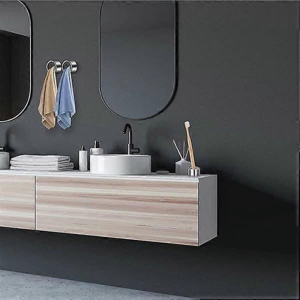 Sæt med 3 håndklædekroge, rustfrit stål/ABS/PVC, selvklæbende, sølv