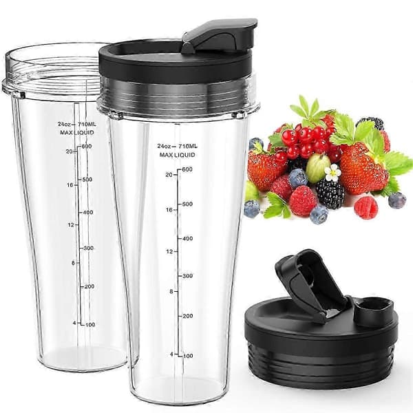 Blender reservedeler til Ninja, 24oz Ninja blenderkopper med lokk, blenderblad til Nutri Ninja