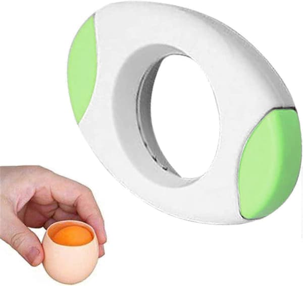 Grønn Eggeskallåpner, Eggknekkerseparator for rå egg, Kreativ Eggeskalltoppkutter, Eggkutter for hardkokte egg