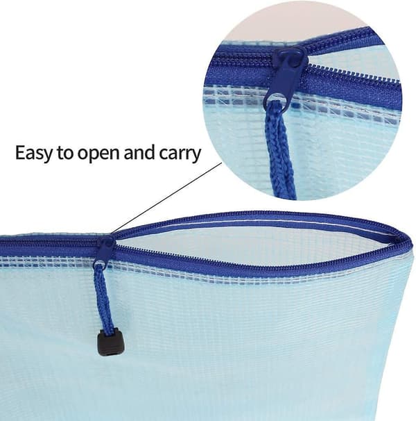 Plastplånböcker, Almi 10 st A4 Zip Plastmappar Låspåsar Nät Dokumentfil Present