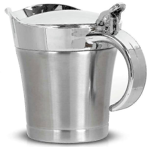 Dobbeltisoleret sovseskål - Sovsekande i rustfrit stål med hængslet låg, ideel til sovs eller fløde (500 ml)