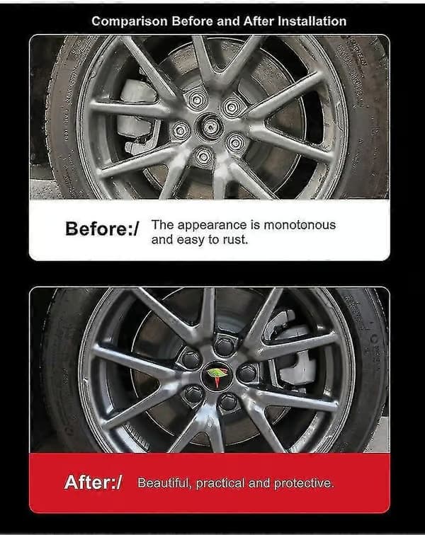 Tesla 3 YSX Navkapselsats Centrumkåpa Navmutterkåpa Röd Grå med 4 centrumkåpor 20 mutterkåpor Black Red Bright