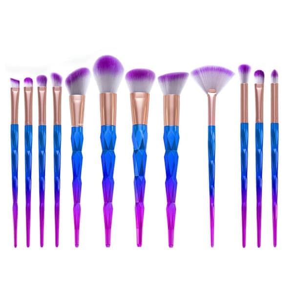 Unicorn Farverigt Pro Sæt med 12 eksklusive makeupbørster