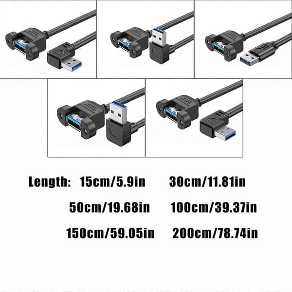USB3.0 Hurtig Overførselsforlængerkabel Med Panelmontering 5Gbps USB 3.0 Han til Hun Adapterledning til Industriel Computer 1m right