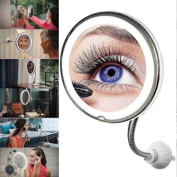 10x forstørrelse fleksibelt belyst spejl foldbart forstørrende makeupspejl