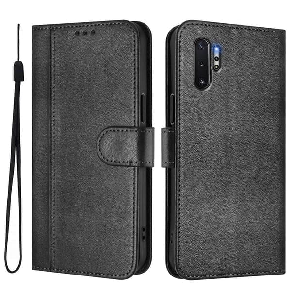 Linjeskarvspänne Retro Läderfodral (för Samsung Galaxy Note10+)