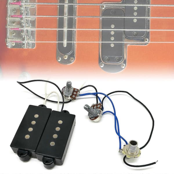 Bas Pickup Kabelhärva Set Förkopplad 4 Strängad Humbucker