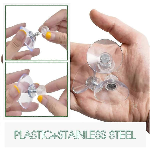 Sugkoppar Set med 25 sugkoppar 40 mm M4 - Transparenta sugknappar med räfflad mutter