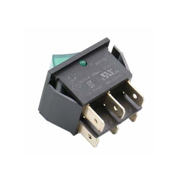 DPDT 6-pin grønn vippebryter 16A 250V Nylon for elektrisk panel og DIY-prosjekter