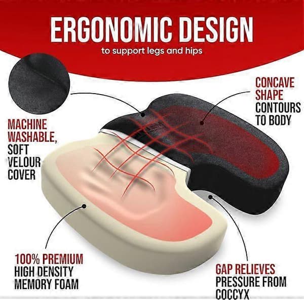 Ortopædisk sædehynde til kontorstol, lændepude til stol