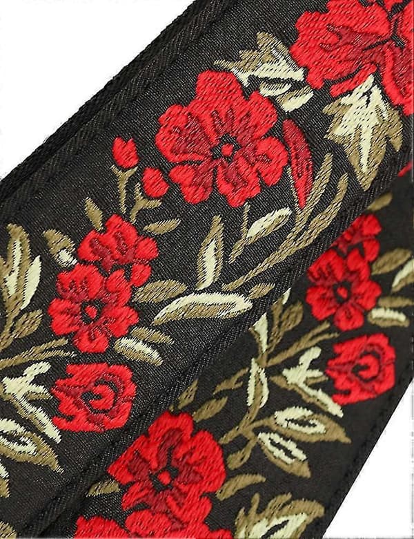 Gitarrrem Jacquardvävd broderad rem, justerbar vävd gitarrrem 60