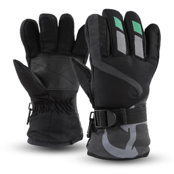 Vinter ski votter for gutter og jenter, varme og vanntette for barn All Black M